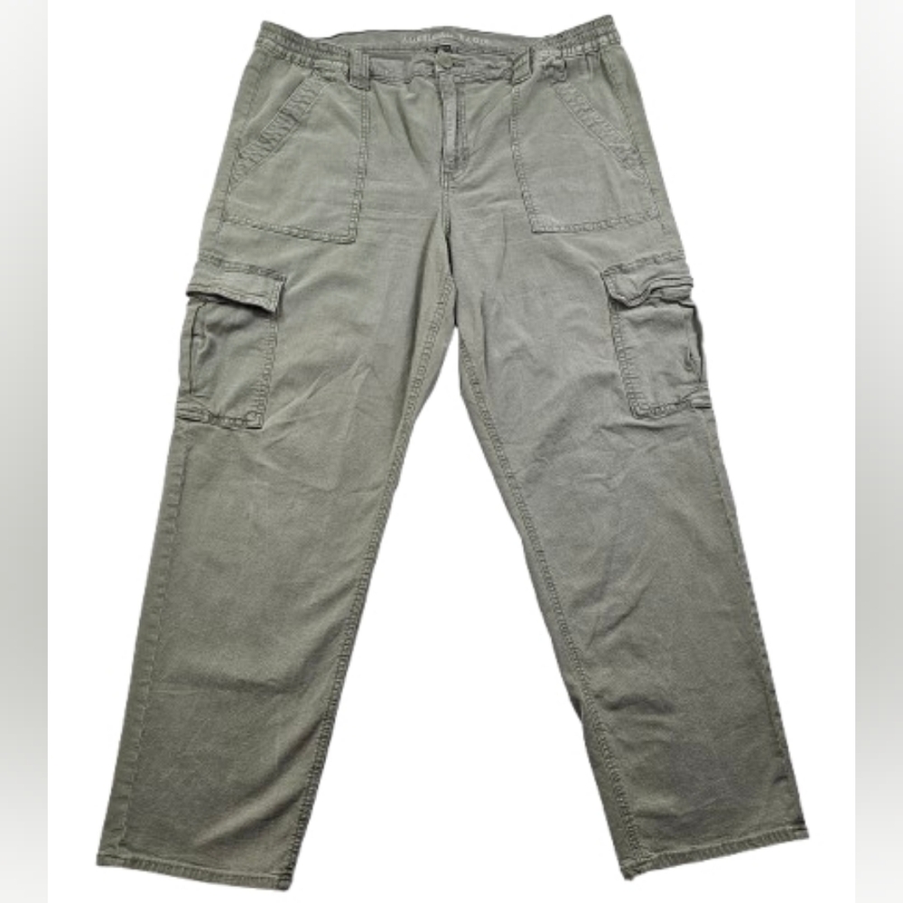 American Eagle Flex Cargo Pants Womens 18 Reg Olive Green Utility Pocket Stretch